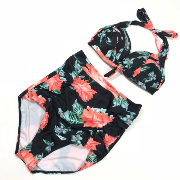 Cocoship Other - NWT Cocoship Floral Retro Halter High Waist Bikini